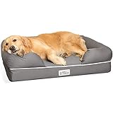 Cama de espuma viscoelástica para perros medianos y grandes, Gris (Large Bed),...