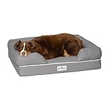 Cama de espuma viscoelástica para perros medianos y grandes, Gris (Large Bed),...